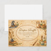 Whimsical Wizard Magic Diapper Raffle Informatiekaartje (Voorkant / Achterkant)