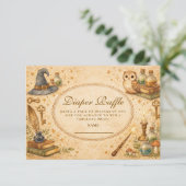 Whimsical Wizard Magic Diapper Raffle Informatiekaartje (Staand voorkant)