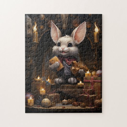 Whimsical Wonder : Bunny Gift-Giver Puzzle (Vertical)