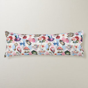 Whimsical Wonderland Watercolor Victoriaans Patroo Lichaamskussen