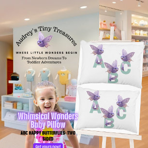 Whimsical Wonders ABC Vlinder Babykussen Accent Kussen