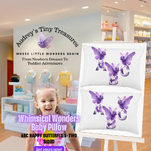 Whimsical Wonders ABC Vlinder Babykussen Accent Kussen