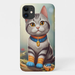 Whimsical Woodland America Shorthair Cat iPhone 11 Hoesje