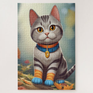 Whimsical Woodland America Shorthair Cat Legpuzzel