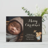 Whimsical Woodland Animal Christmas Foto Feestdagenkaart (Staand voorkant)