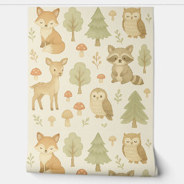 Whimsical Woodland Animals Nursery Wallpaper Behang