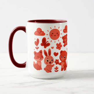Whimsical Woodland Animals Sun Ceramic Mug