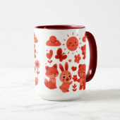 Whimsical Woodland Animals Sun Ceramic Mug (Devant droit)