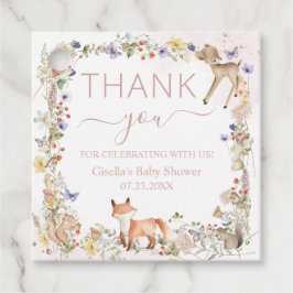 Whimsical Woodland Animals Wildflower Baby shower Bedankjes Labels