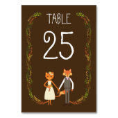 Whimsical Woodland Cat & Fox Trouwinformatie Kaart (Voorkant)