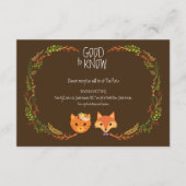 Whimsical Woodland Cat & Fox Wedding Informatiekaartje (Voorkant)