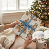 Whimsical Woodland Christmas Bears and Horses Cadeaupapier