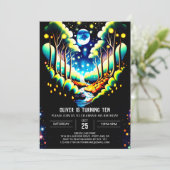 Whimsical Woodland Forest Fireflies Verjaardag Kaart (Staand voorkant)