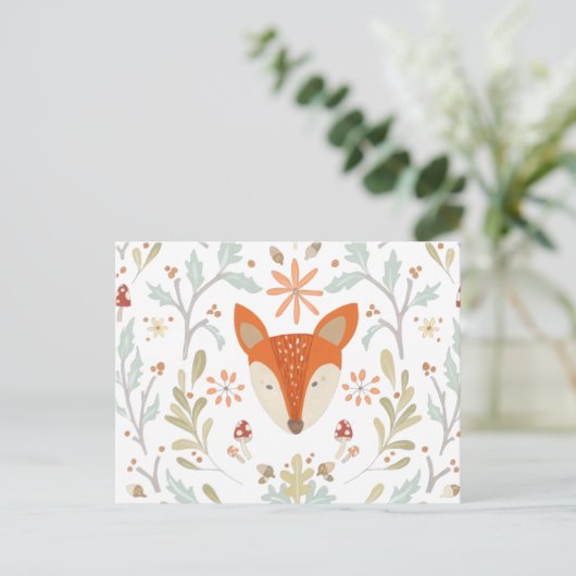 Whimsical Woodland Fox Briefkaart (Staand voorkant)