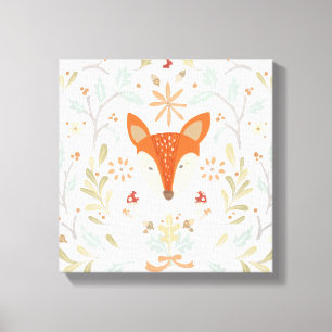 Whimsical Woodland Fox Canvas Afdruk