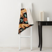 Whimsical Woodland Fox & Floral Pattern Sherpa Deken (In situ)