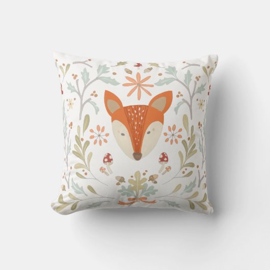 Whimsical Woodland Fox Kussen (Voorkant)