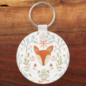 Whimsical Woodland Fox Sleutelhanger (Voorkant)