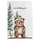 Whimsical Woodland Herten Verjaardag Groen Medium Cadeauzakje (Voorkant)