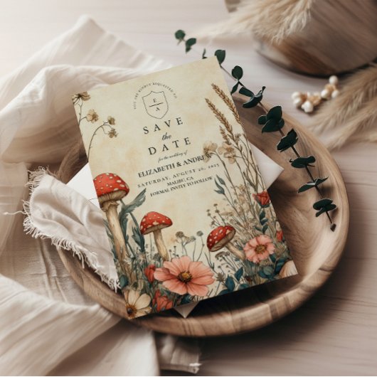 Whimsical Woodland Mushroom Wedding Save The Date