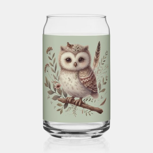 Whimsical Woodland Owl Botanical Illustration (Recto)