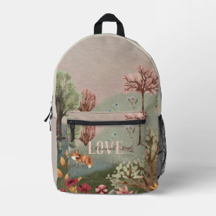 Whimsical Woodland Scene Colored Pencil Bedrukte Rugzak