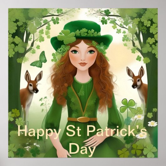Whimsical Woodland St Patrick’s Day, St Patrick’s Poster (Voorkant)