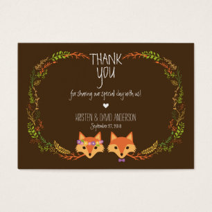 Whimsical Woodland Vossen Bruiloft Gift Labels / K Visitekaartje