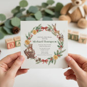 Whimsical Woodland Wreath Baby Shower Invitation