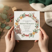 Whimsical Woodland Wreath Baby Shower Invitation