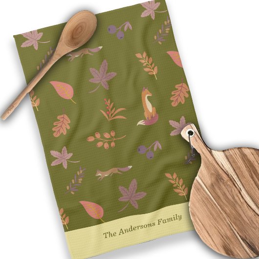 Whimsical Woodlands Herfst Vibes personaliseren fa Theedoek