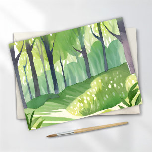 Whimsical Woods Bos Waterverf Landschap Briefkaart