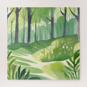 Whimsical Woods   Bos Waterverf Landschap Legpuzzel