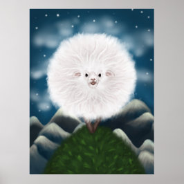Whimsical Wooly: Gekke Super Fluffy Sheep op de Poster