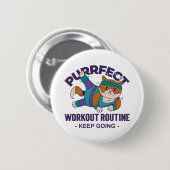 Whimsical Workout Cat Ronde Button 5,7 Cm (Voorkant /achterkant)