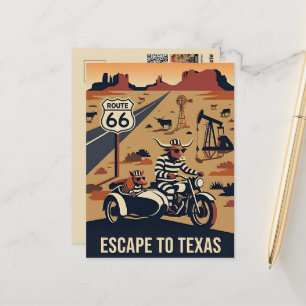 Whimsical WPA-stijl reizen Briefkaart