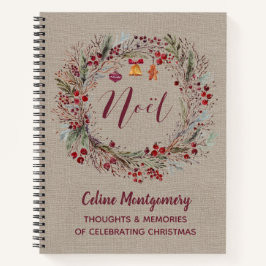 Whimsical Wreath Noel Kerstmis Notitieboek