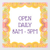 Whimsical Yellow Border Raamsticker (Vel)