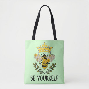Whimsical Yellow Bumble Bee Canvas tas Natuur Lief