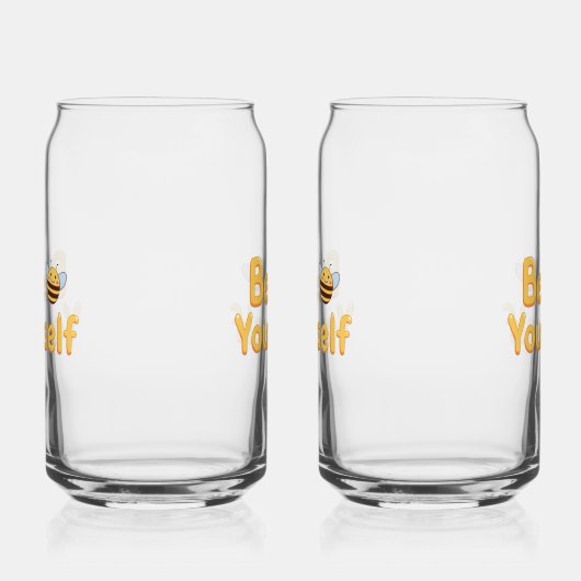 Whimsical Yellow Bumblebee and Quote Blikvorm Glas (Links)