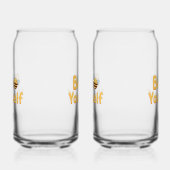 Whimsical Yellow Bumblebee and Quote Blikvorm Glas (Rechts)