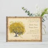 Whimsical Yellow Heart Tree Weddenschap Kaart (Staand voorkant)