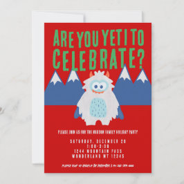 Whimsical Yeti Holiday Party Kaart