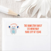 Whimsical Yeti No Peking Holiday Retouradres Etiket (Insitu)