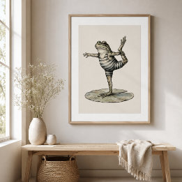 Whimsical Yoga Kikker op Waterlelie Poster Perfect Poster