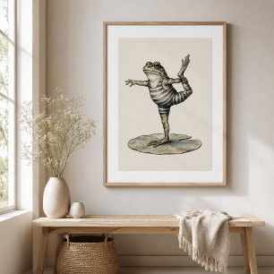 Whimsical Yoga Kikker op Waterlelie Poster Perfect Poster