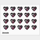 Whimsical Zebra en Cherry Cupcake Bakery Seals Hart Sticker (Vel)