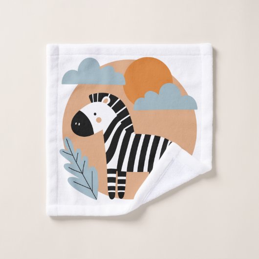 Whimsical Zebra Scandinavische beïnvloed Bad Handdoek (Wasdoekje)
