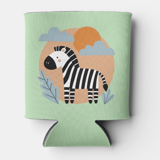 Whimsical Zebra Scandinavische beïnvloed Blikjeskoeler (Voorkant)