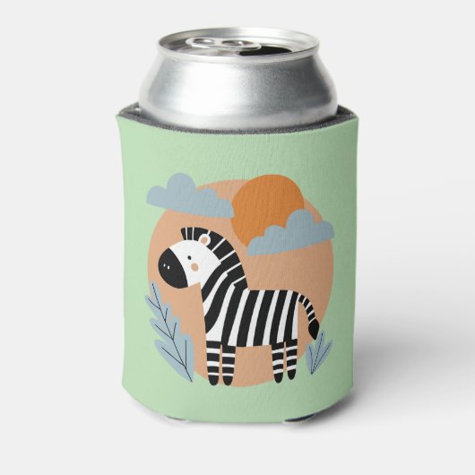 Whimsical Zebra Scandinavische beïnvloed Blikjeskoeler (Blikje Achterkant)